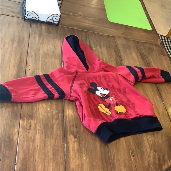 Disney Other - Disney Boy’s Red Black Mickey Hoodie Size 3